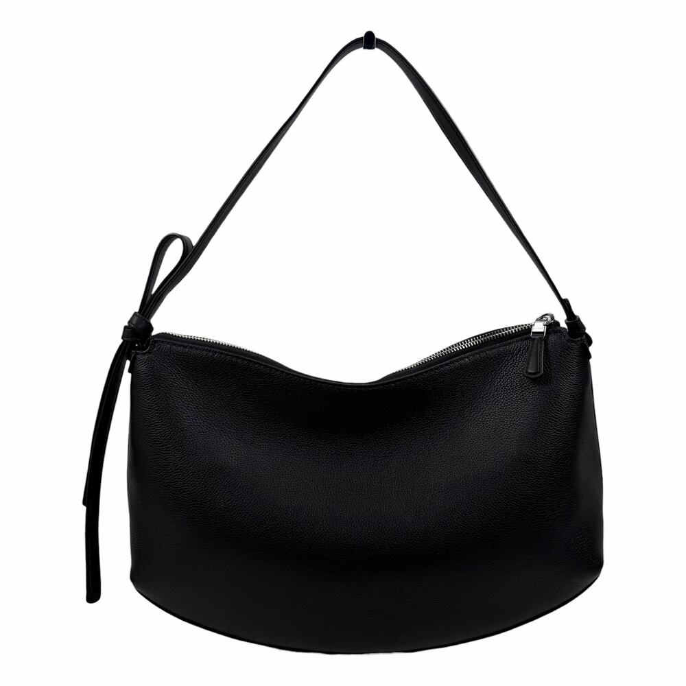 Kate Spade Loop Large Shoulder Bag Pebble Leather Black Silver - Picture 6 of 15